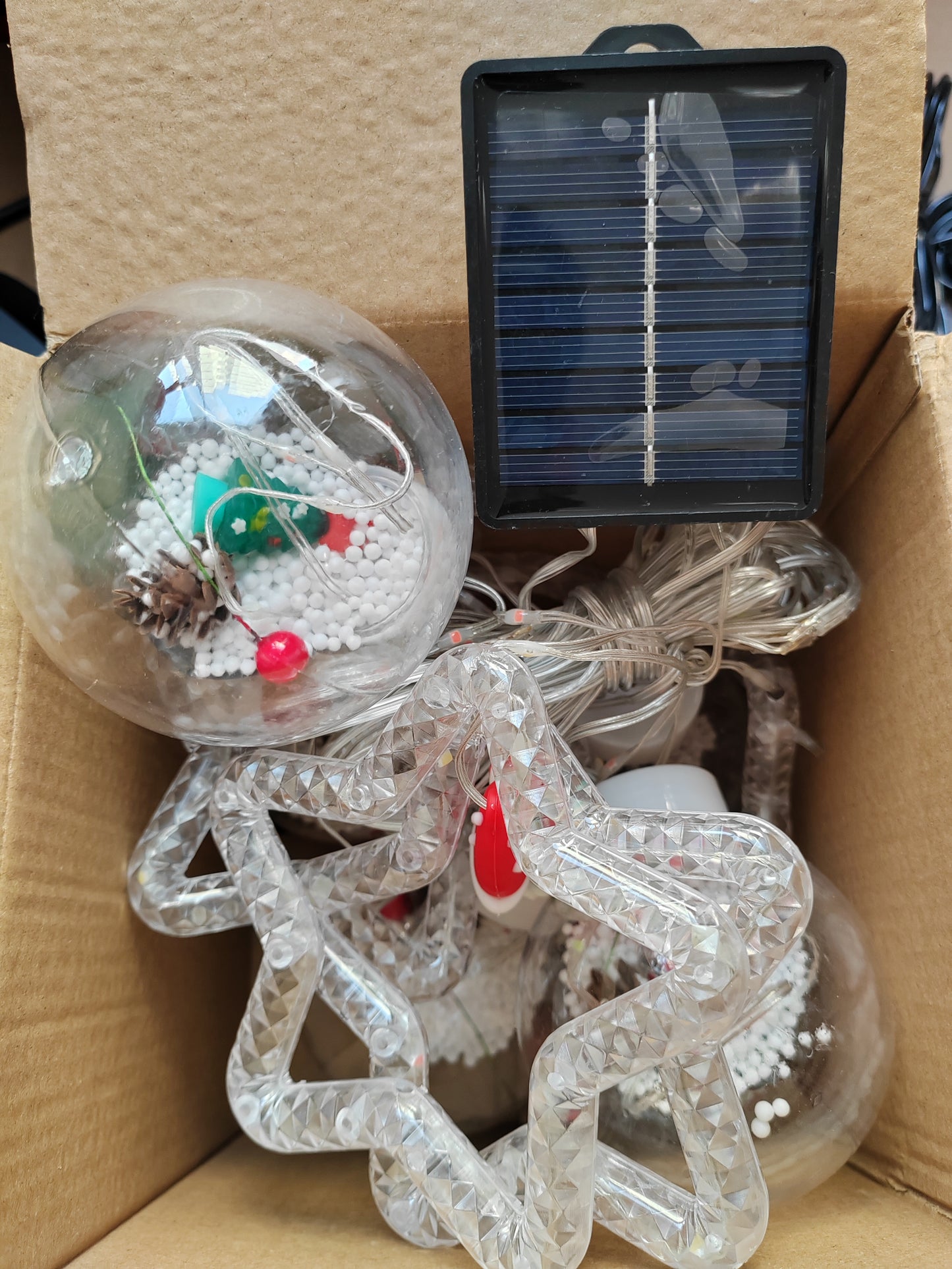 🌟Guirnalda solar estrellas y esferas multicolor - Fotos reales