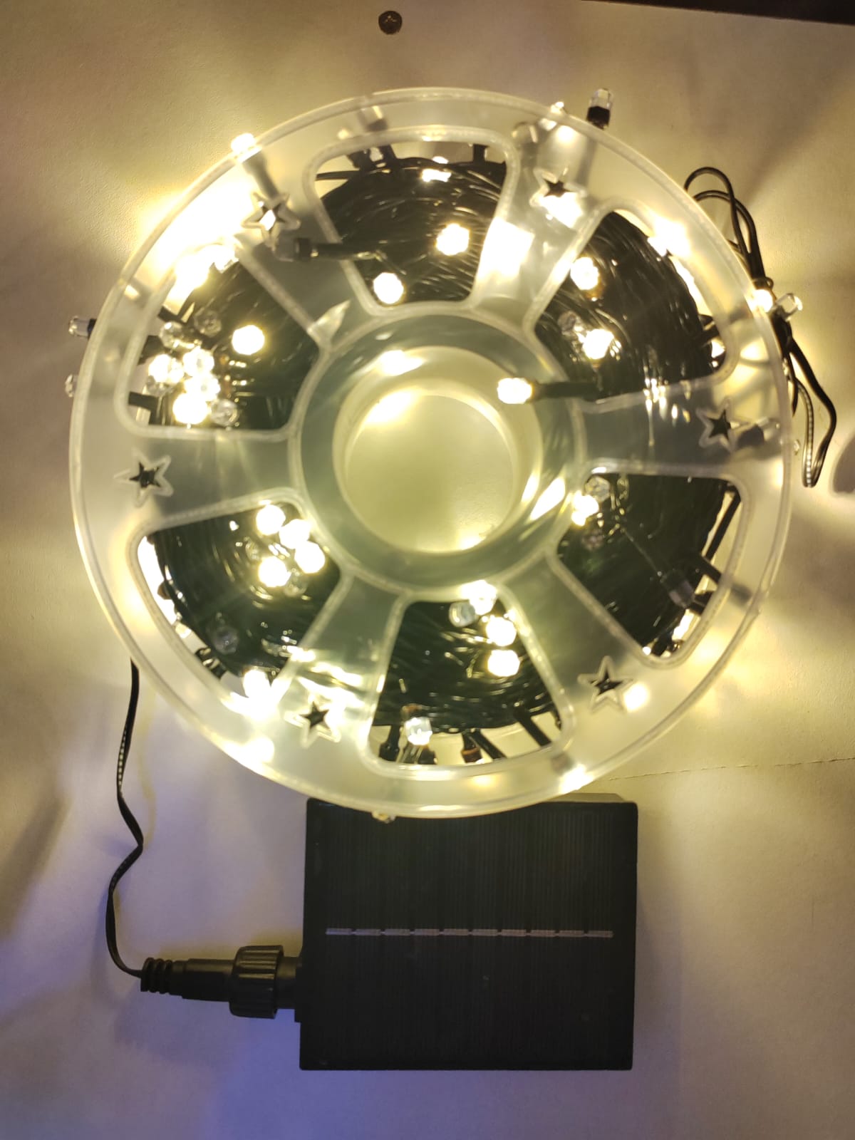 🌟 LUCES NAVIDEÑAS CON PANEL SOLAR 50 METROS – LUZ AMBAR CALIDA