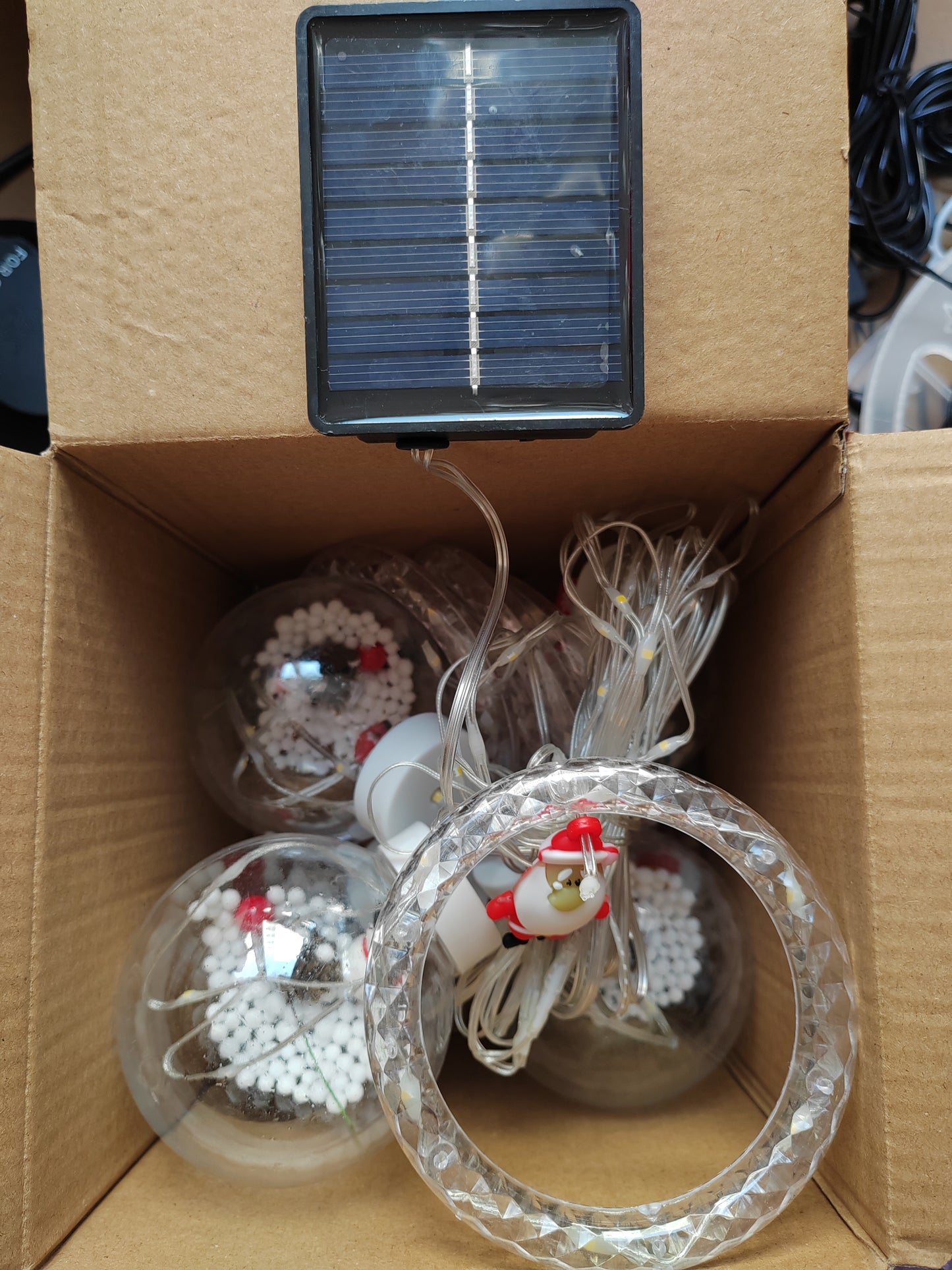 🌟Guirnalda solar aros y esferas en color oro - Fotos reales