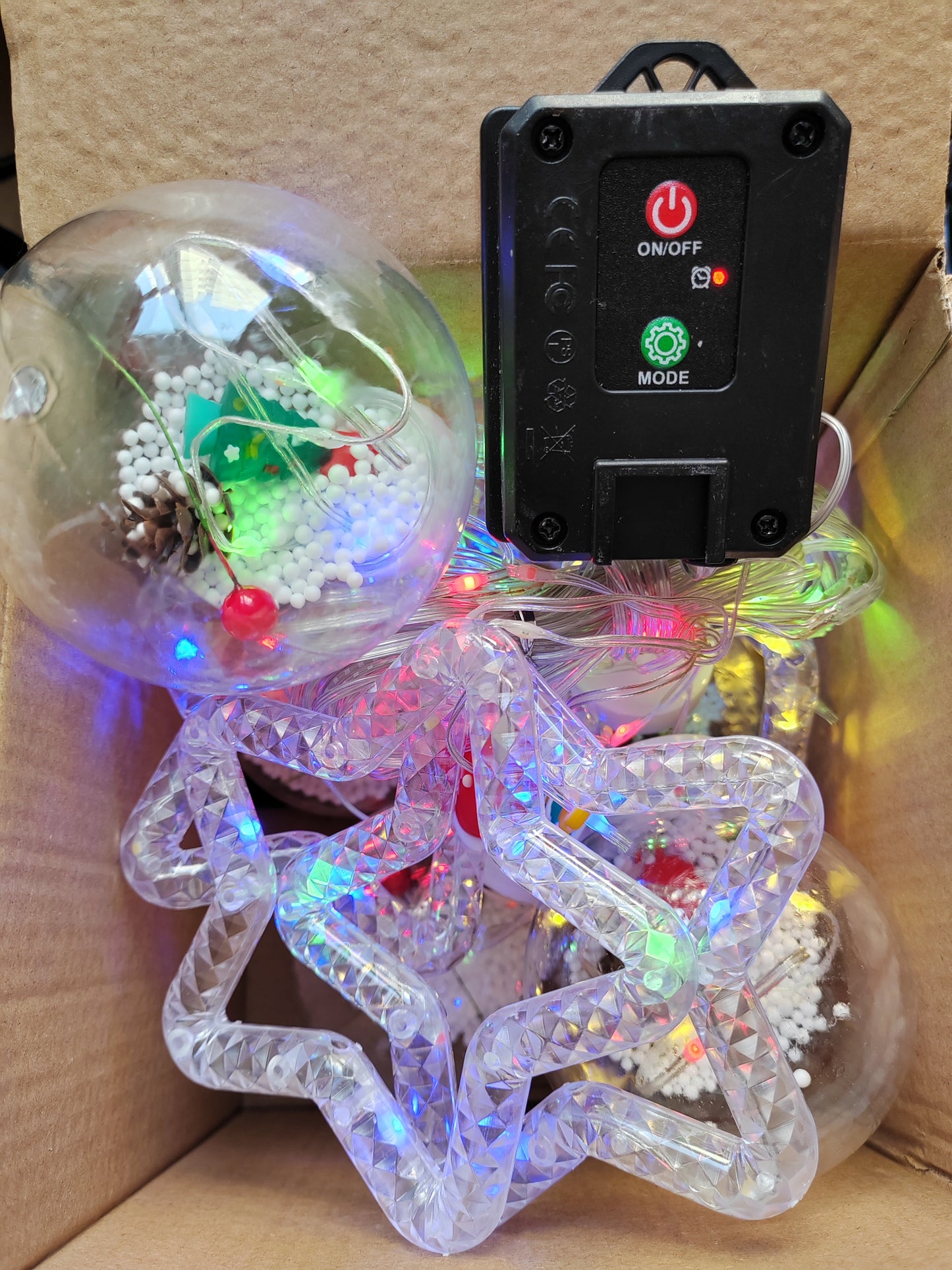 🌟Guirnalda solar estrellas y esferas multicolor - Fotos reales