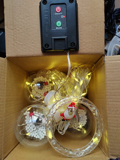 🌟Guirnalda solar aros y esferas en color oro - Fotos reales