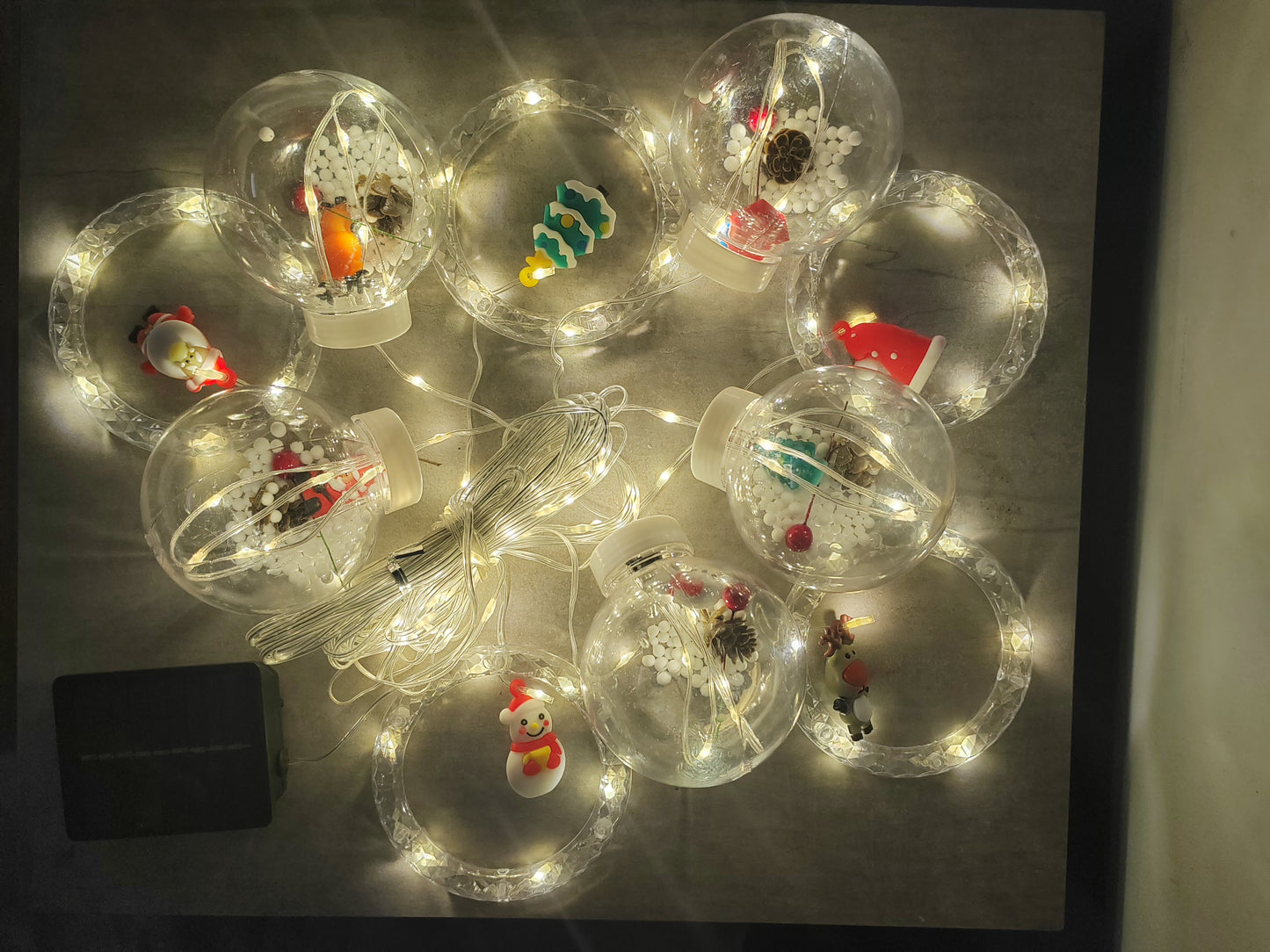 🌟Guirnalda solar aros y esferas en color oro - Fotos reales